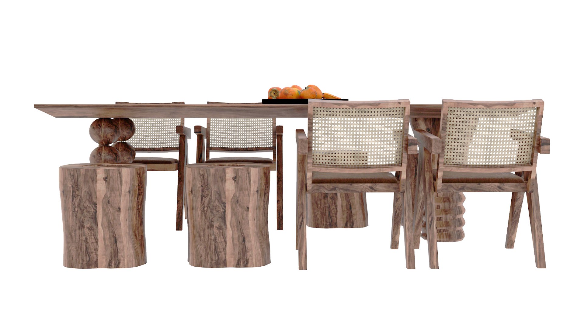 3D Dining Table Wood Model - TurboSquid 1954688