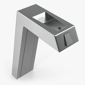 drinking fountain steel pedestal 3D model
