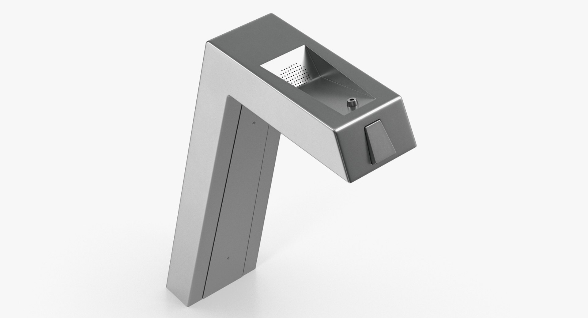 Drinking Fountain Steel Pedestal Outdoor 3D model preview