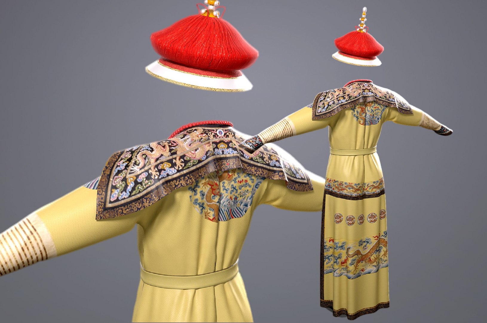 Chinese Qing Dynasty Dragon Robe Dress 3D Model - TurboSquid 2202296
