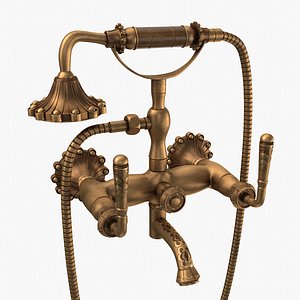 brushed antique brass faucet 3D model