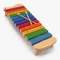 Xylophone Percussion Musical Toy 3D Model