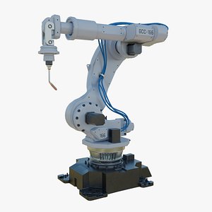 Industrial Welding Robot White Clean 3D model