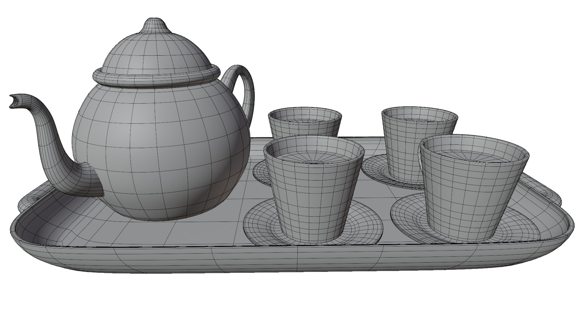 3D Model Tea Cup Set - TurboSquid 2229900
