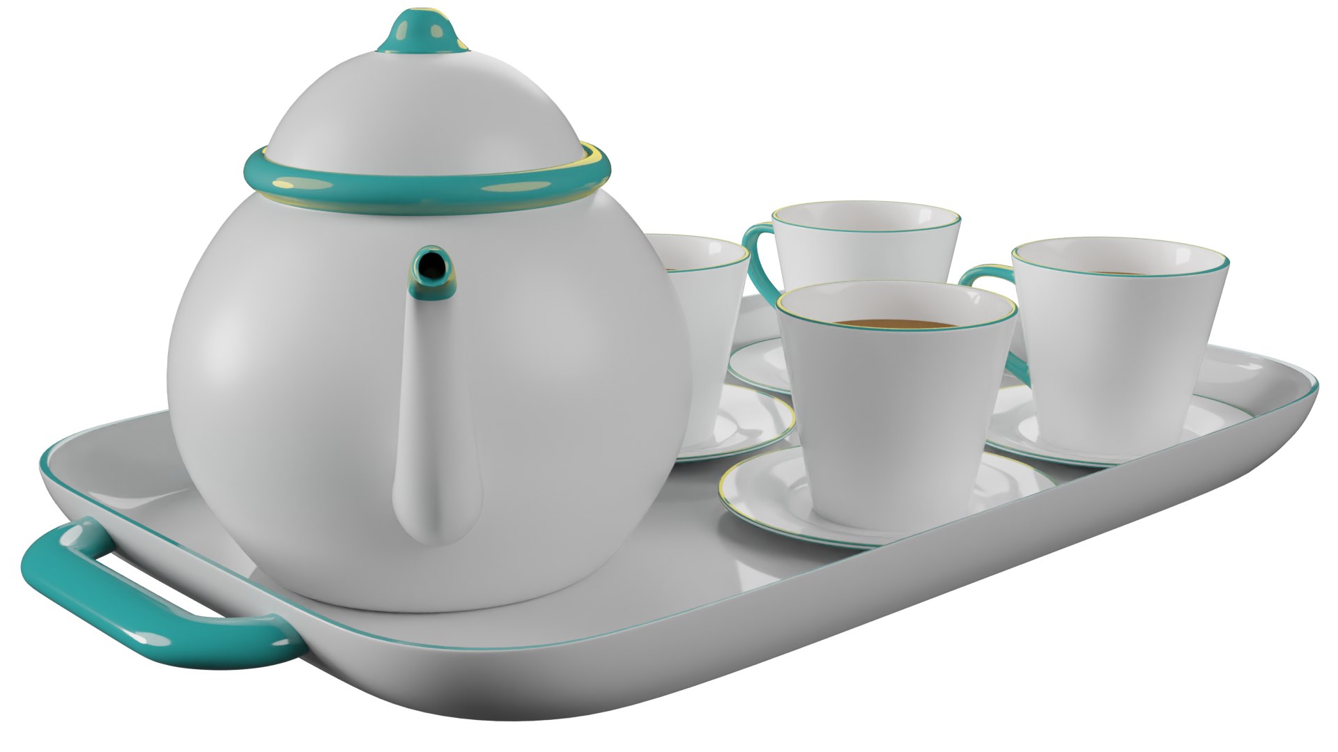 3D Model Tea Cup Set - TurboSquid 2229900