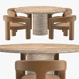 VITOLO TABLE and INES OPEN-BACK CHAIR 3D model