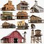 Detailed Western Buildings Bundle