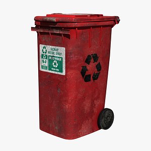 trash bin metal 3D