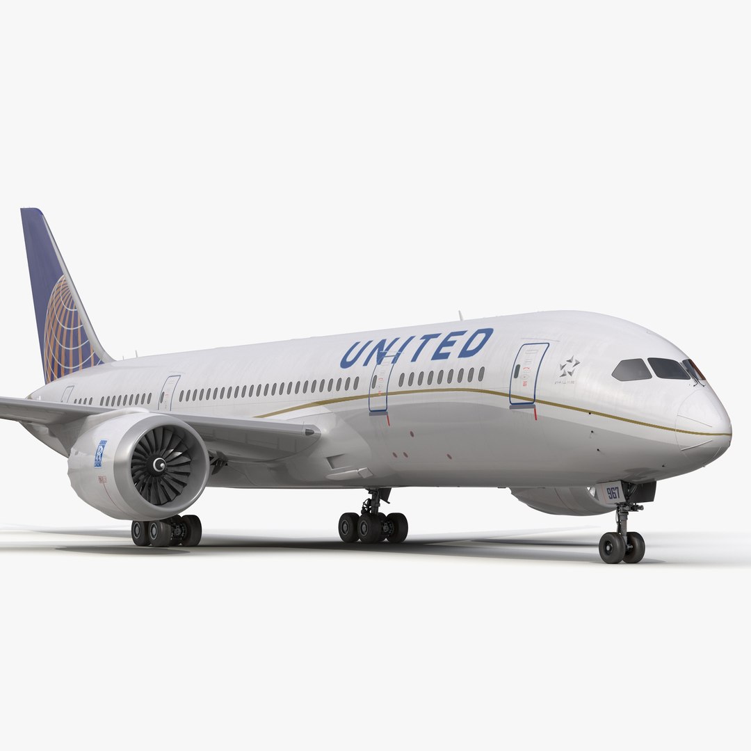 Boeing 787-8 Dreamliner United 3D model preview