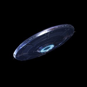 3d model cartoon flying saucer