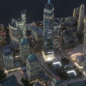 Manhattan Lower Part03 Night Low Poly