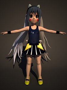 anime girl 3D model