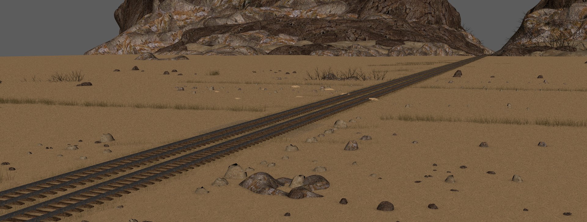 Desert Railling Train Road 3D - TurboSquid 1743914