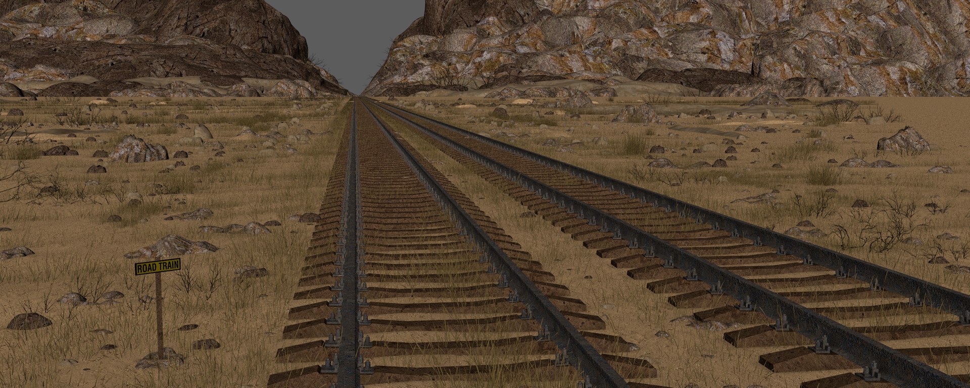 Desert Railling Train Road 3D - TurboSquid 1743914