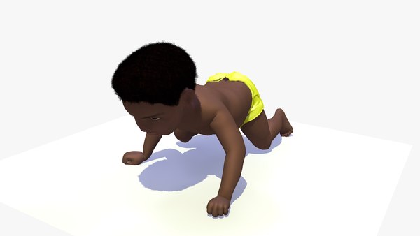 ANIMATED CRAWLING AFRO BABY 3D - TurboSquid 1882204