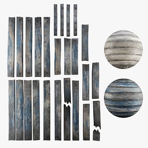 3D model Old wooden planks