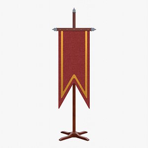 Banner with Stand Serrated Red