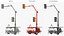 SQ3TS Solar-Powered Traffic Signal Trailer Red Rigged