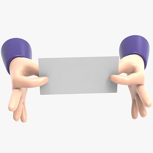 3D model Hands Holding Card