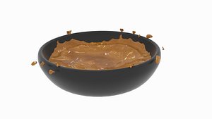 3D cream soup splash model