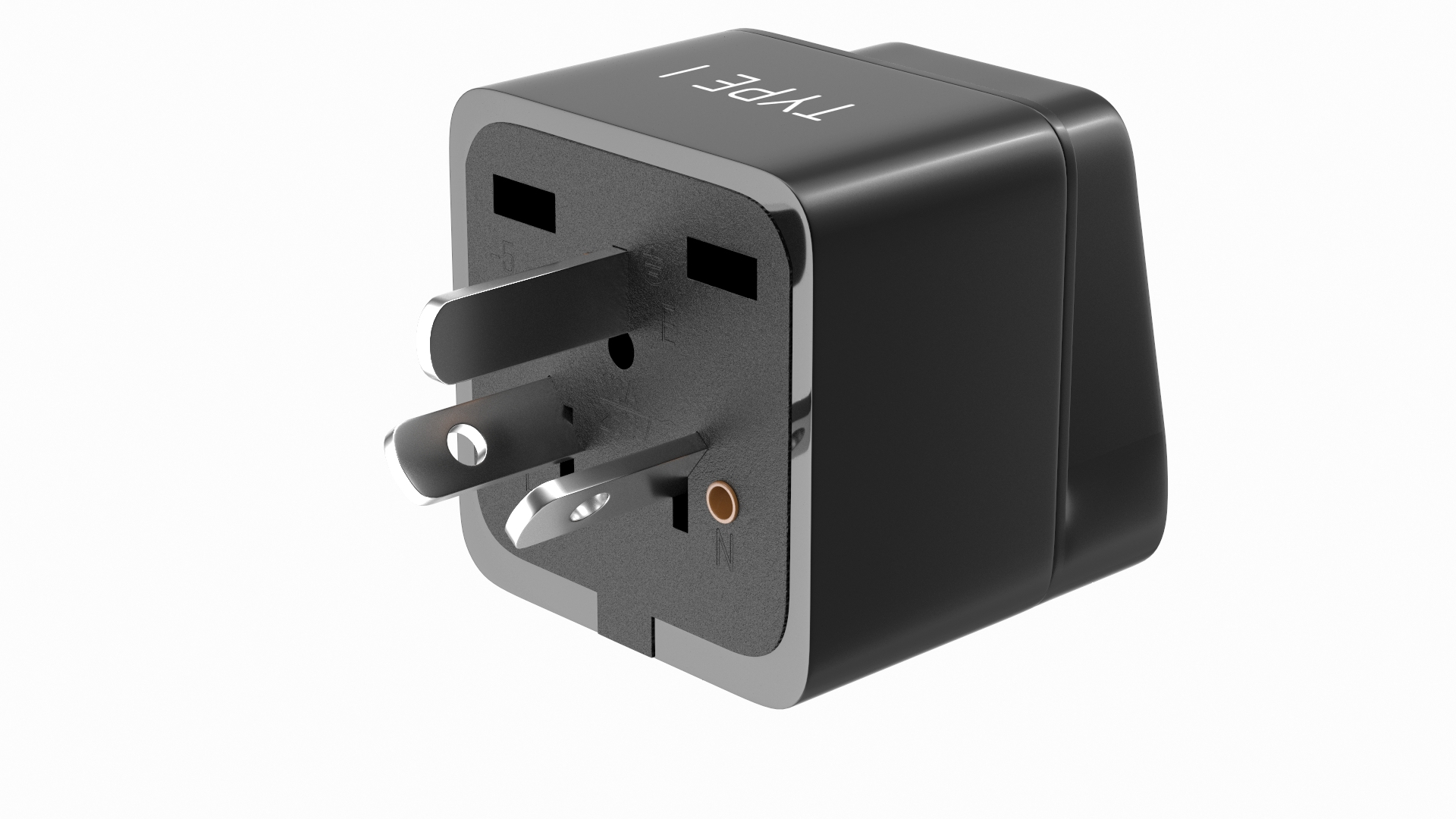 3D Electrical Plug Type I Adapter Black Model TurboSquid 1838074