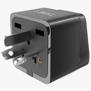 3D Electrical Plug Type I Adapter Black model
