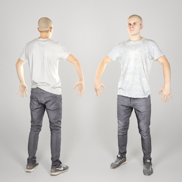 3D scanned ready human young