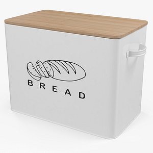 3D Kitchen Bread Box White Big