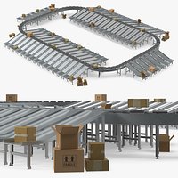 Warehouse Crossbelt Sorting Line with Boxes