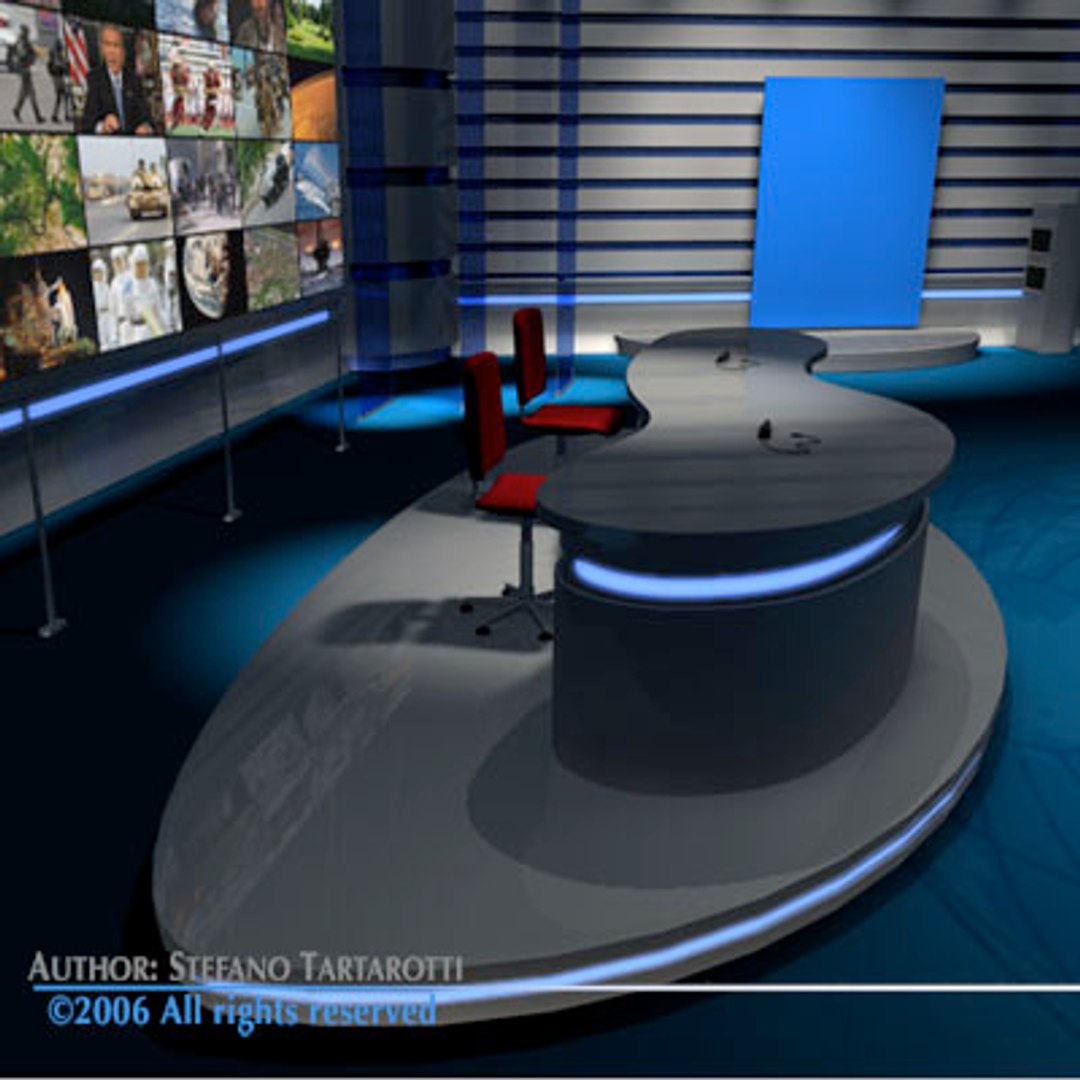 Dxf Tv News Studio Set
