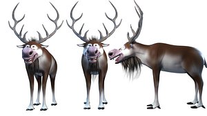 cartoon snow deer 3D