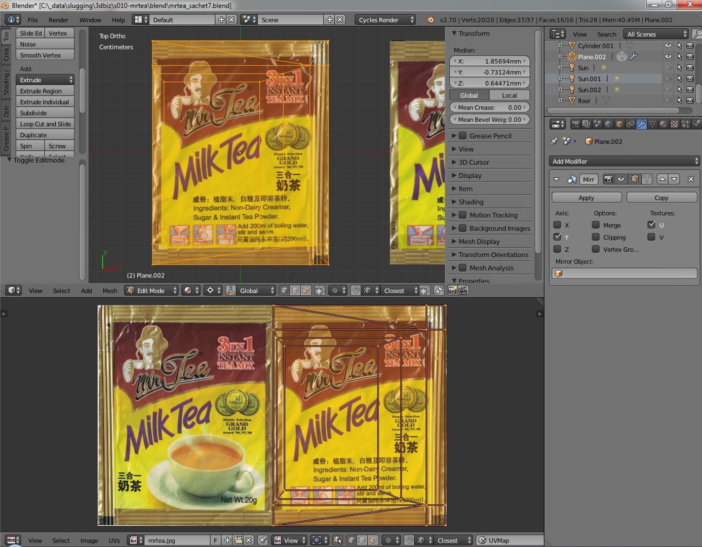 Mr Tea 3-in-1 Milk 3d Model