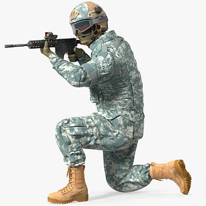 3D Military Soldier in Grey Camo Rigged for Cinema 4D