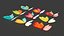 3D Low Poly - Butterfly Wing Flapping Animated Pack 01 model