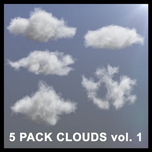 3D model 5 pack clouds vdb