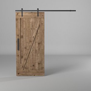 sliding door wood 3D model
