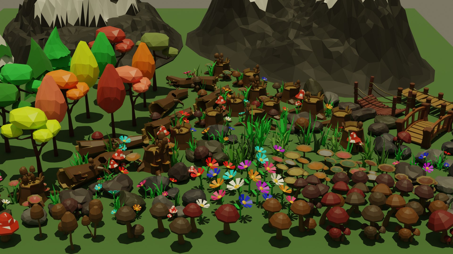 Landscape Assets Pack Low-poly 3D Model 3D Model - TurboSquid 2158536