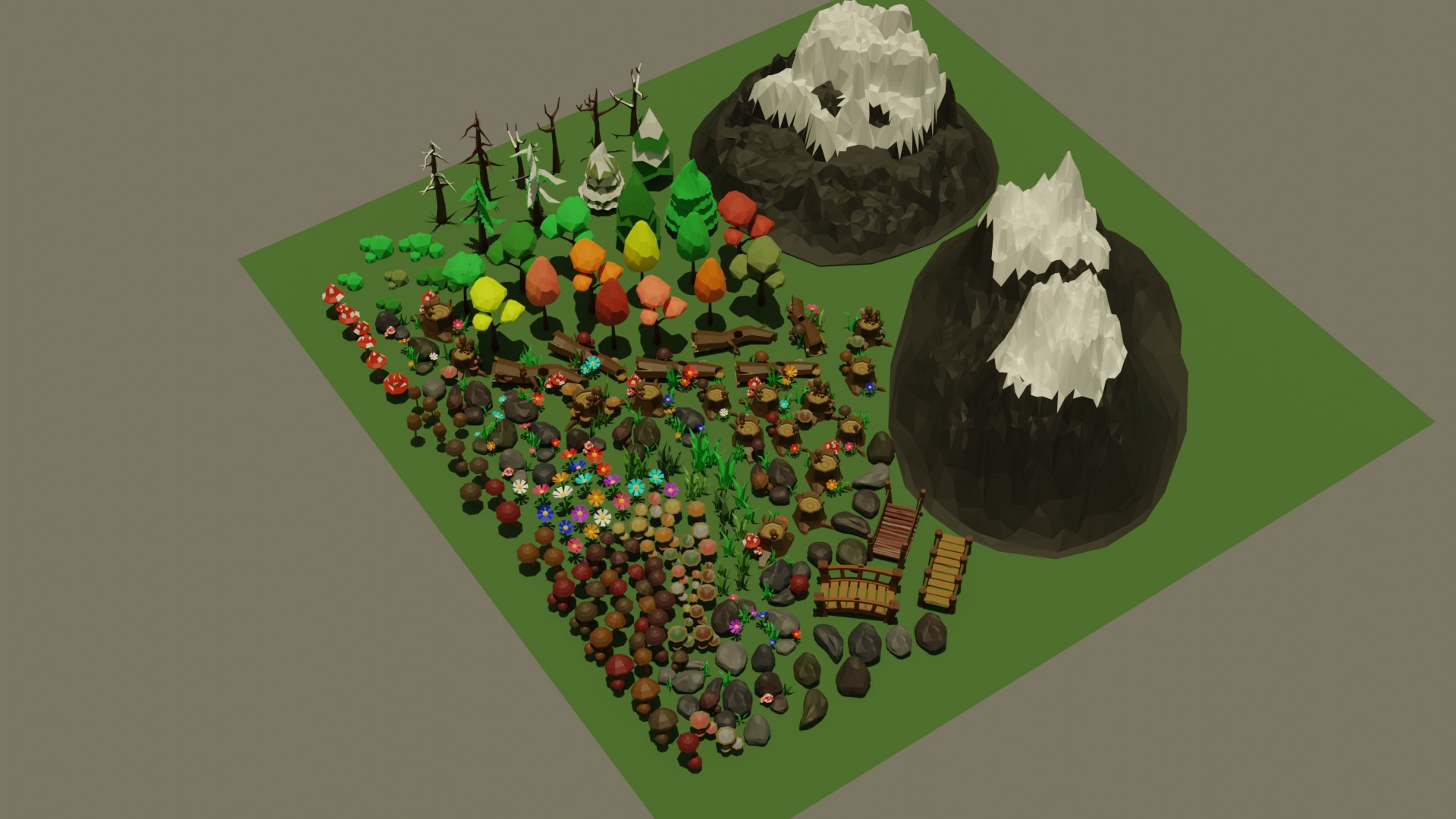 Landscape Assets Pack Low-poly 3D Model 3D Model - TurboSquid 2158536