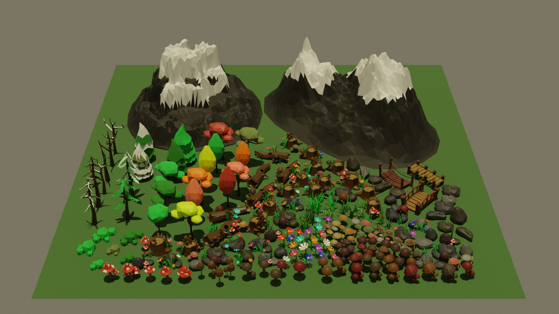 Landscape Assets Pack Low-poly 3D Model 3D Model - TurboSquid 2158536
