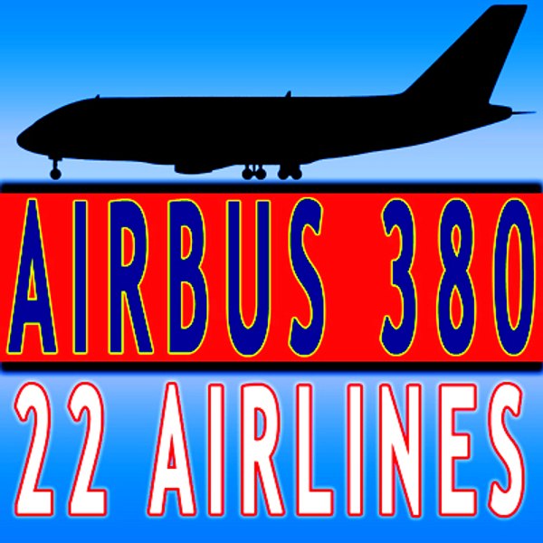 airbus a380 22 airline jet 3d model