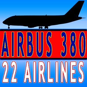 22 Airline Textures Airbus Model A380 V1