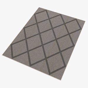 3D Indoor soft rug rectangle carpet grey