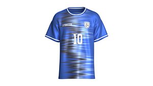 Men Blue And Black Motion Soccer Jersey Player-10 3D model