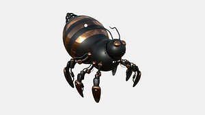 Cute Robot E04 Black Bronze - SciFi Character Design 3D model
