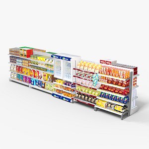 3D Supermarket Shelves  Large Collection