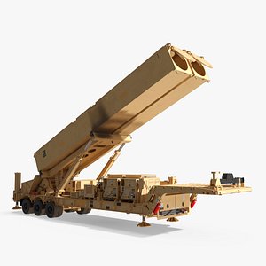 LRHW Missile Launcher Deployed with Supports Rigged for Maya
