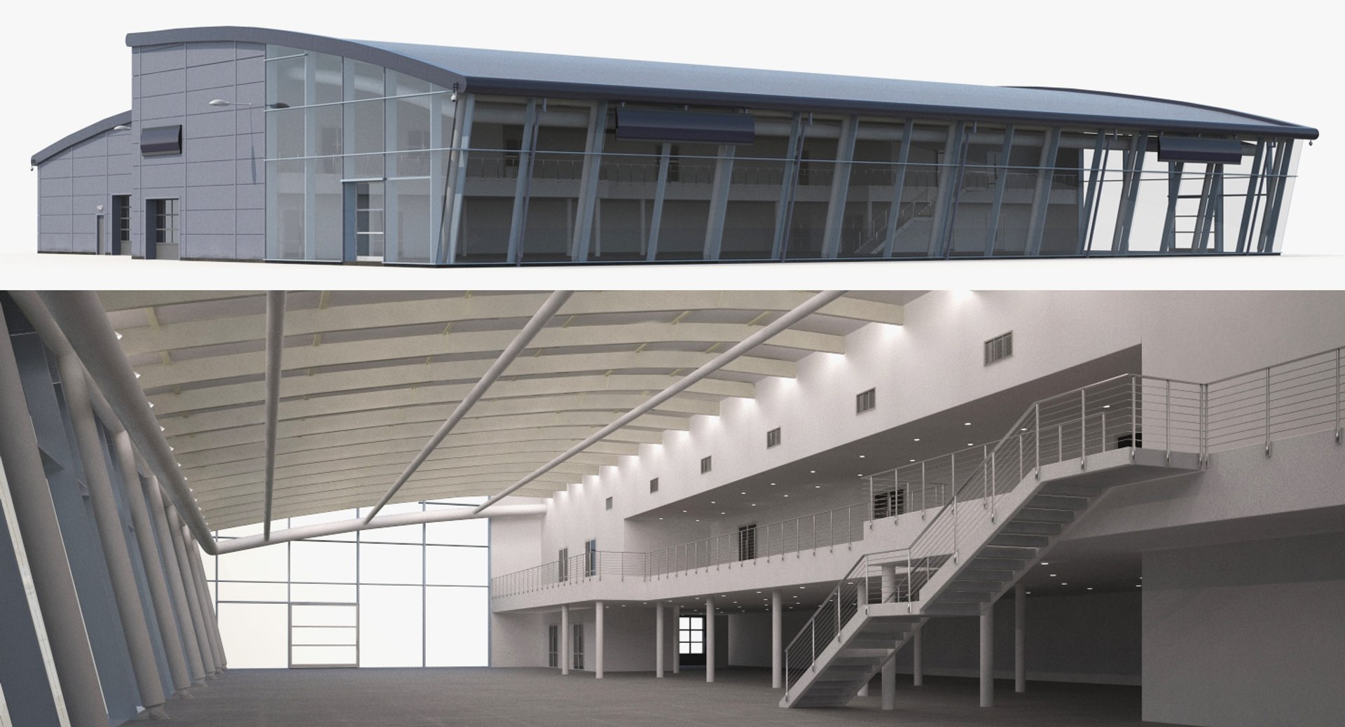 Car Dealership Building 3D model preview