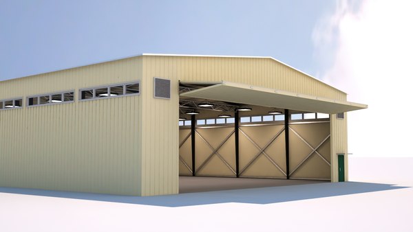 3D model Scifi Modular Hangar VR / AR / low-poly