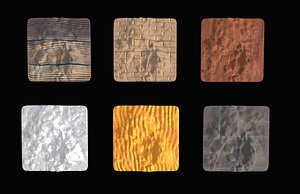 3D model Rectangular  terrain wood plank brick printing Abstract pack