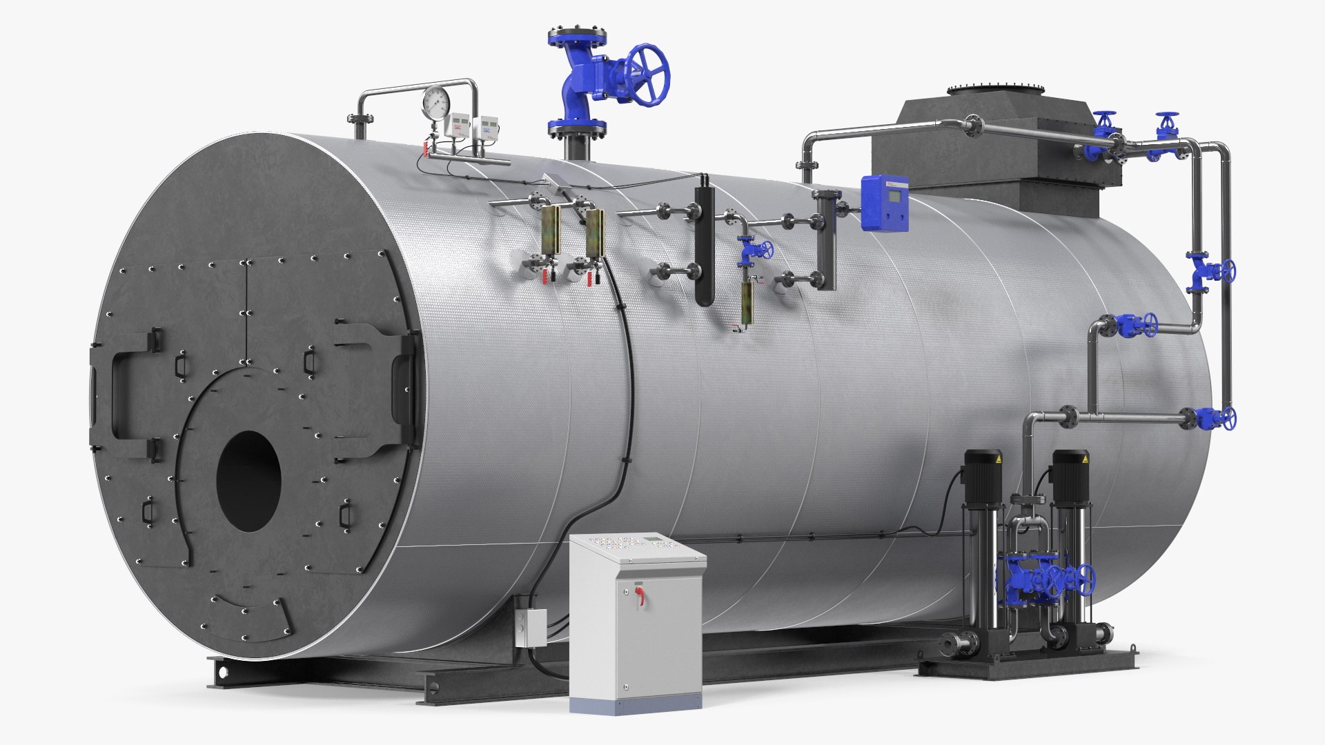 Industrial Horizontal Boiler 3D model preview